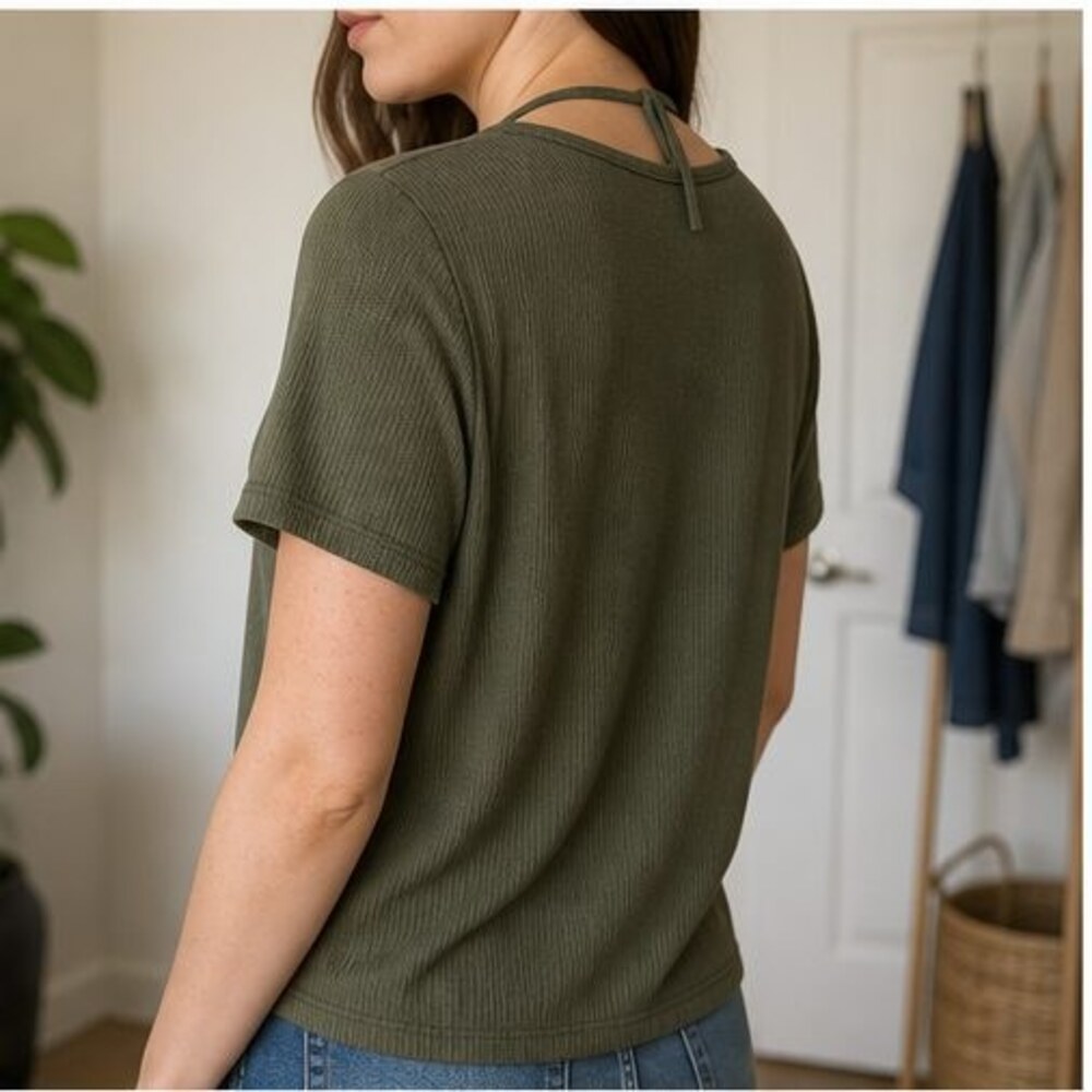 Olive Ruffle Blouse - Picture 3 of 6
